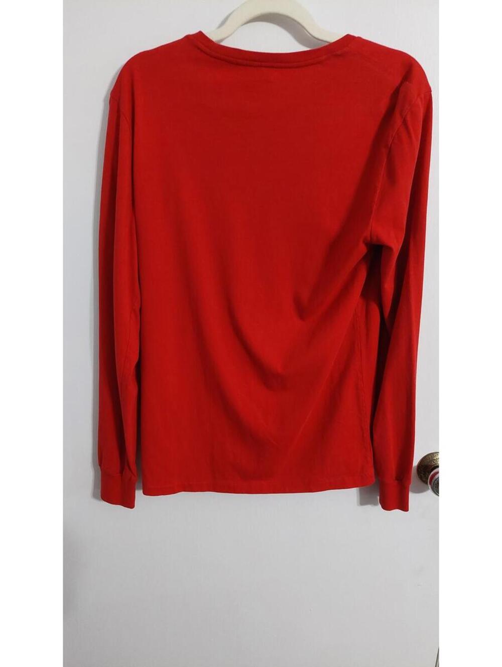 Polo Ralph Lauren Red Long Sleeve Shirt with Blue Logo - Picture 3 of 6